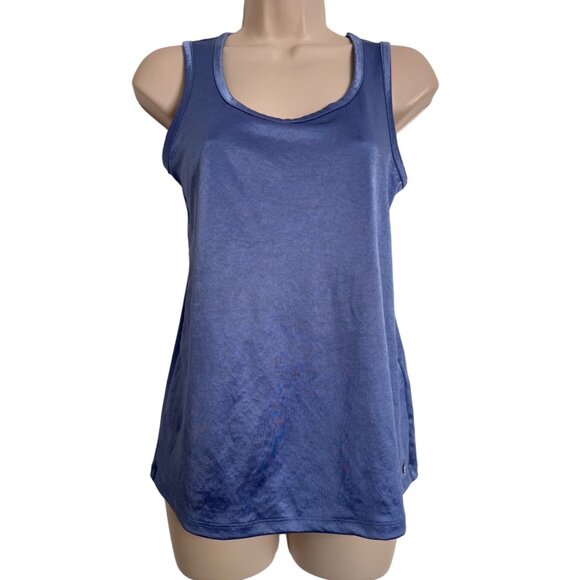 DKNY Shimmer Blue Tank Size XS  Polyester Stretch NWT - Picture 2 of 12